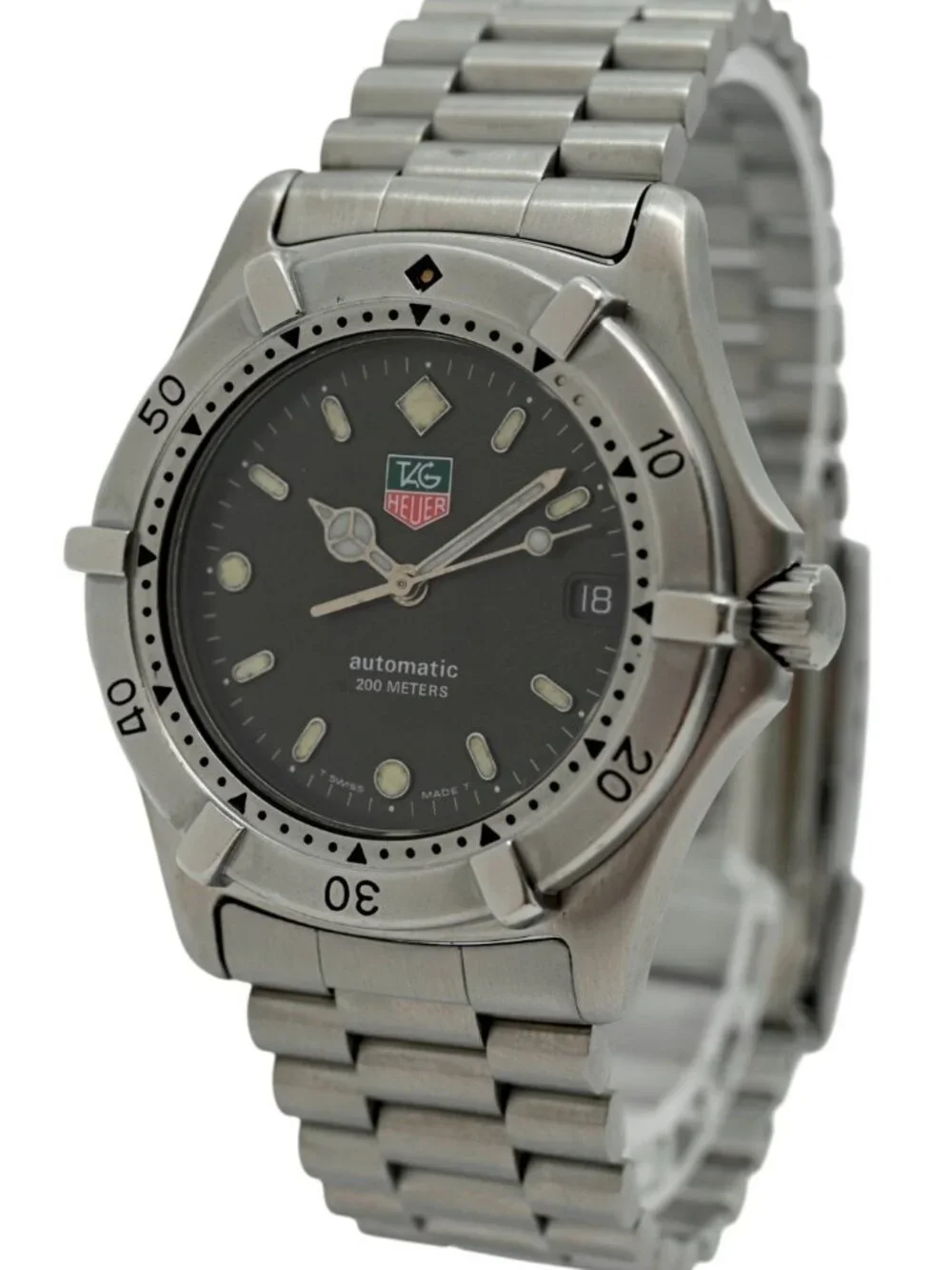 Tag Heuer 37mm Mens Professional 2000 Series Automatic Black Dial Watch 669.206F